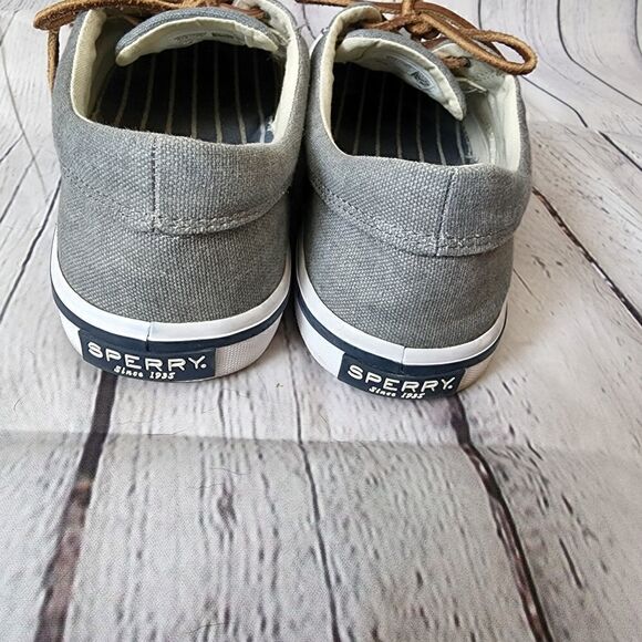 Sperry Men’s Striper II CVO Canvas Sneakers Size 8 1/2 Gray - Picture 2 of 9